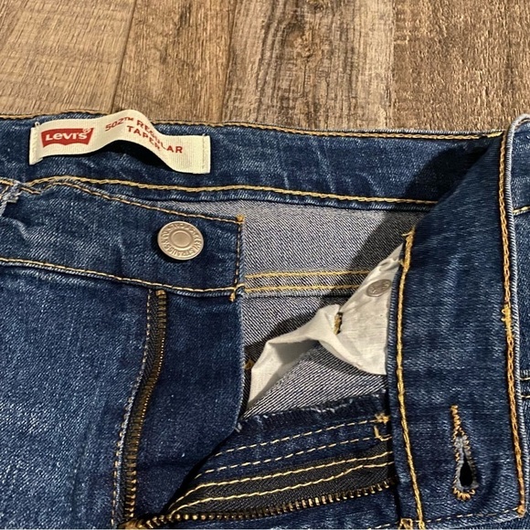 LEVIS Medium Wash 502 Regular Taper Jeans w/ Adjustable Waist Size Girls 12 - Picture 3 of 8